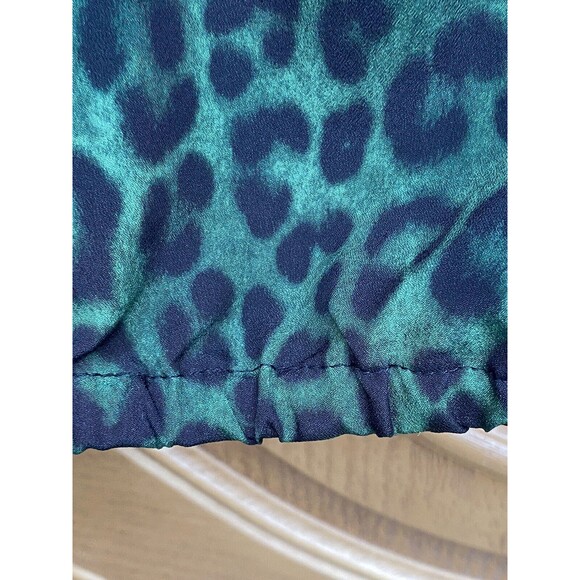 Michael Kors Green Cheetah Animal Print Off the Shoulder Ruffle Top 1X 2X READ - Picture 11 of 14